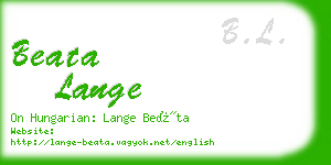 beata lange business card